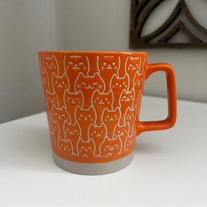 10 STRAWBERRY STREET Abstract Cat Kitty Pattern Mug Orange Coffee Tea 20oz